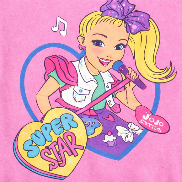 JoJo Siwa Girls Pink Long Sleeve Shirt Super Star Graphic Kids XL 14/16 - Picture 3 of 5